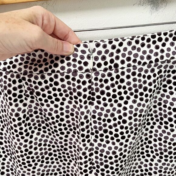 J. Crew Women's The Pencil Skirt 0 Polka Dot Print Brown & White 37532 Stretch - Picture 6 of 8